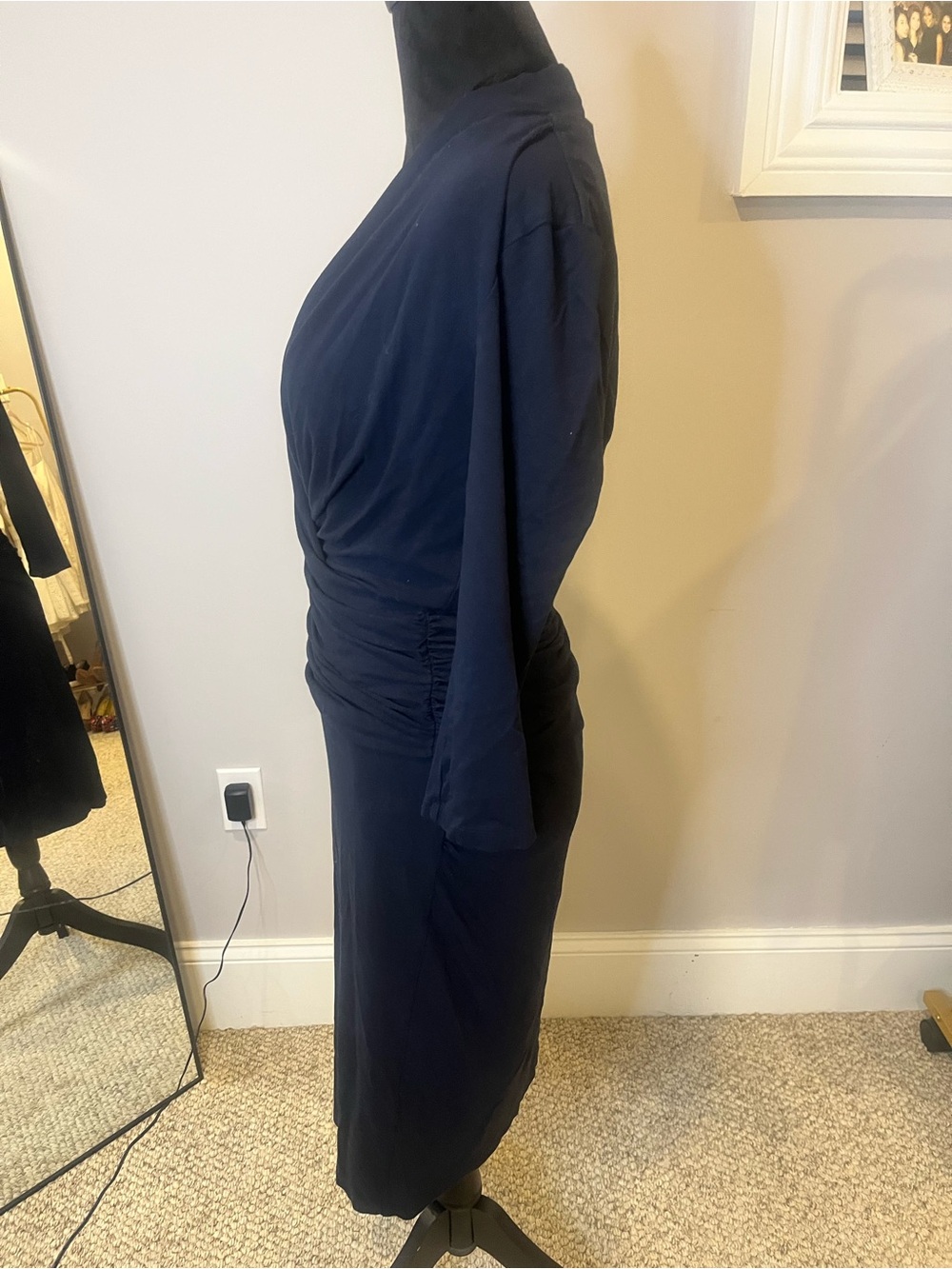Mm Lafleur Navy Wrap-Style Dress- large - Picture 7 of 9